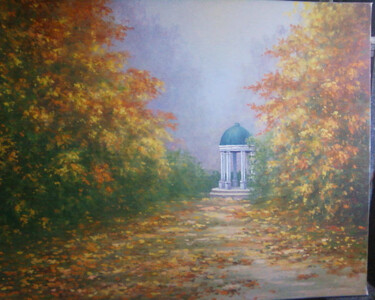 Painting titled "в парке" by Gennadii Tokarev, Original Artwork, Oil