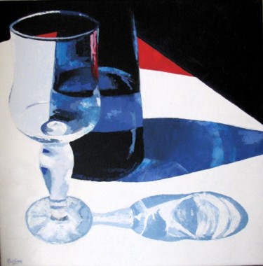 Painting titled "Water with the Wine" by Helene Buttling, Original Artwork, Oil