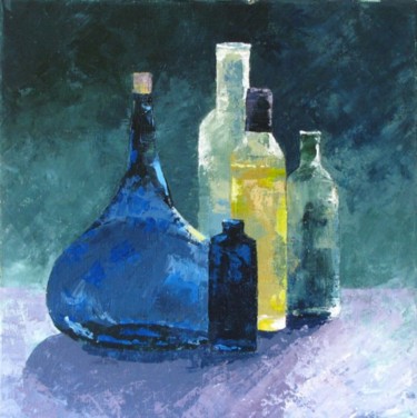 Peinture intitulée "Bottles" par Helene Buttling, Œuvre d'art originale, Huile