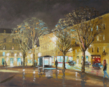 Painting titled "Bordeaux Lights No.3" by Helene Buttling, Original Artwork, Acrylic