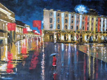 Painting titled "Place-de-Theatre-Bo…" by Helene Buttling, Original Artwork, Acrylic