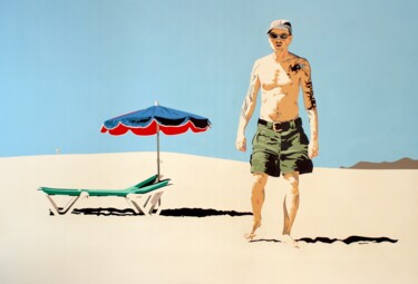 Painting titled "Oliva beach" by Georg Dienz, Original Artwork, Acrylic