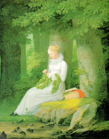 Pittura intitolato "Le fabricant de cou…" da Georg Friedrich Kersting, Opera d'arte originale, Olio