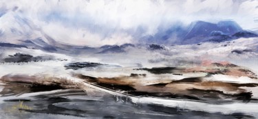 Digital Arts titled "Scottish Highlands" by Georg Ireland, Original Artwork, Digital Painting