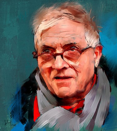 Digital Arts titled "David Hockney" by Georg Ireland, Original Artwork, Digital Painting