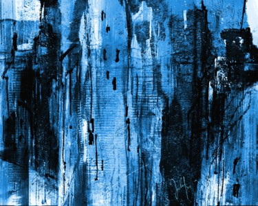 Arts numériques intitulée "urban landmarks blue" par Georg Ireland, Œuvre d'art originale, Peinture numérique