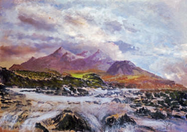 Digital Arts titled "Cuillin hills, Isle…" by Georg Ireland, Original Artwork, Digital Painting