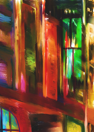 Digital Arts titled "Die Fenster gegenüb…" by Georg Ireland, Original Artwork, Digital Painting