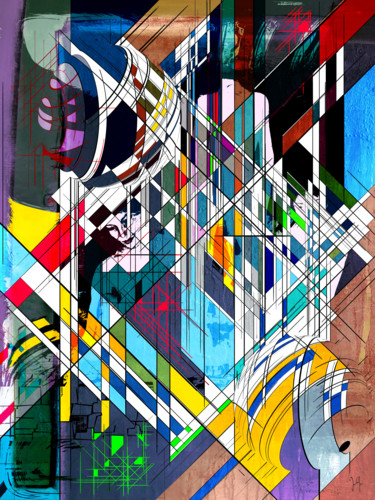 Digitale Kunst mit dem Titel "Fragmente 5" von Georg Ireland, Original-Kunstwerk, Digitale Malerei