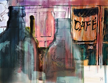 Digital Arts titled "Café" by Georg Ireland, Original Artwork, Digital Painting