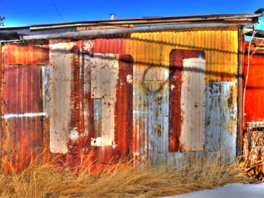 Photography titled "Tin shed" by George Grund, Original Artwork