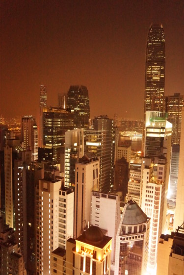 Fotografia intitolato "Hong Kong nightscape" da George Grund, Opera d'arte originale