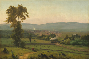 Painting titled "La vallée de Lackaw…" by George Inness, Original Artwork, Oil