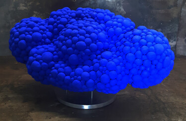 Sculpture titled "Nuage blue bubbles" by George K, Original Artwork, Terra cotta
