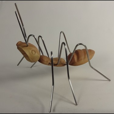 Escultura titulada "fourmi sculpture" por Marc Georgeault, Obra de arte original, Madera