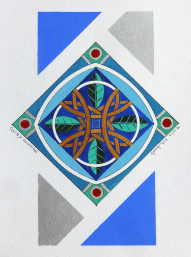 Azulejo Oriental (Oriental Tile) Painting titled "Azulejo Oriental (O…" by George Avis, Original Art, Watercolor