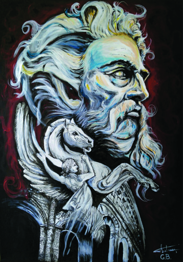 Painting titled "DISCORD( ZEUS & HER…" by George Balmus, Original Artwork, Acrylic