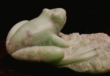 Sculpture intitulée "GRENOUILLE" par Brigitte George, Œuvre d'art originale, Pierre