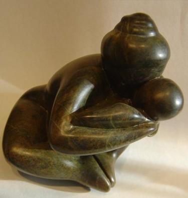 Sculpture intitulée "MON COEUR" par Brigitte George, Œuvre d'art originale, Pierre