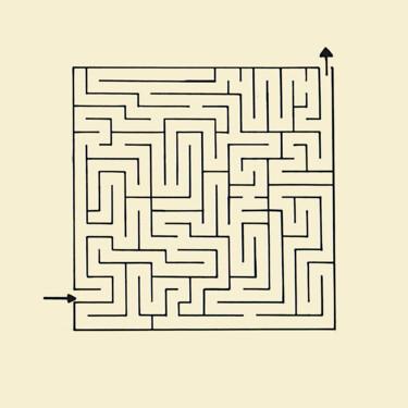 Arte digital titulada "MAZE LABYRINTH PATT…" por George Gkoumas, Obra de arte original, Pintura Digital