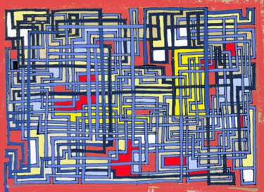 Digitale Kunst mit dem Titel "MAZE LABYRINTH PATT…" von George Gkoumas, Original-Kunstwerk, Digitale Malerei