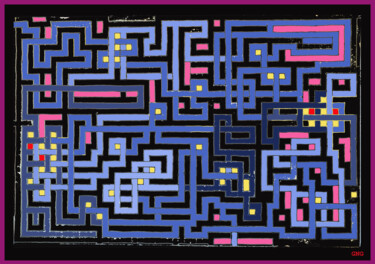 Digitale Kunst mit dem Titel "MAZE LABYRINTH PATT…" von George Gkoumas, Original-Kunstwerk, Digitale Malerei