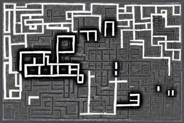 Цифровое искусство под названием "MAZE LABYRINTH PATT…" - George Gkoumas, Подлинное произведение искусства, Чернила