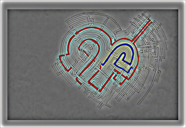 Digitale Kunst mit dem Titel "MAZE LABYRINTH PATT…" von George Gkoumas, Original-Kunstwerk, Bleistift