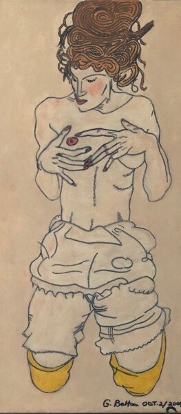 绘画 标题为“Egon Schiele” 由Georges Bettan, 原创艺术品, 丙烯
