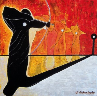 Painting titled "Archer" by Georges Bettan, Original Artwork, Acrylic
