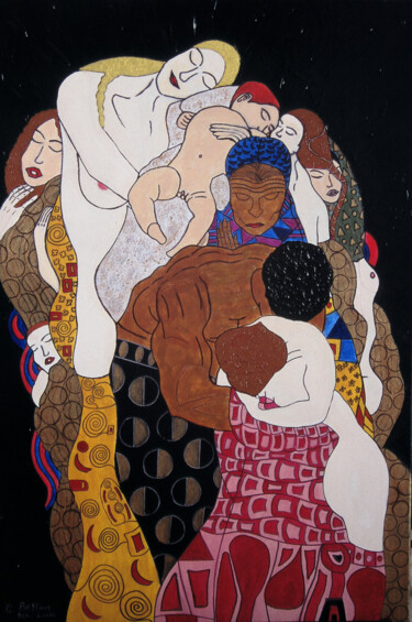 Pintura titulada "FROM BIRTH TO DEATH…" por Georges Bettan, Obra de arte original, Acrílico Montado en Bastidor de camilla d…