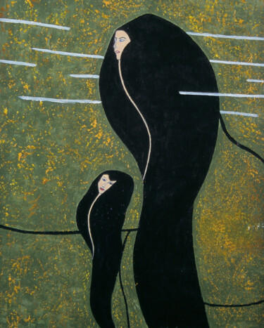 Pintura titulada "MERMAIDS (HOMAGE TO…" por Georges Bettan, Obra de arte original, Acrílico Montado en Bastidor de camilla d…