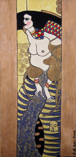 Pintura titulada "JUDITH(HOMAGE TO G.…" por Georges Bettan, Obra de arte original, Acrílico Montado en Bastidor de camilla d…