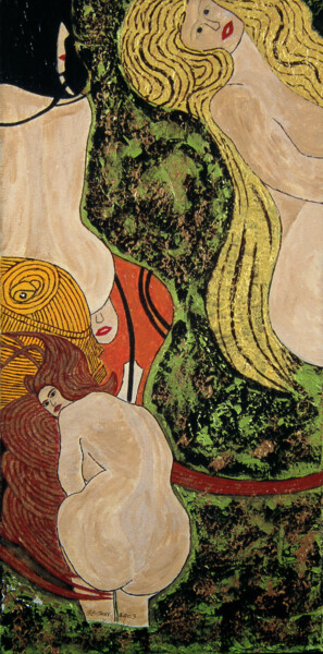 Pintura titulada "GOLD FISH ( HOMAGE…" por Georges Bettan, Obra de arte original, Acrílico Montado en Bastidor de camilla de…