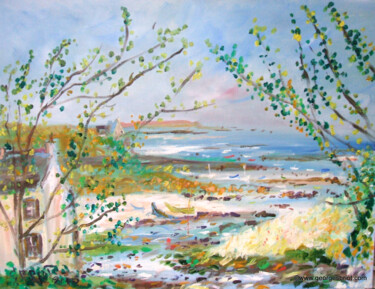 Peinture intitulée "Baie de Kersaint" par Georges Briot, Œuvre d'art originale, Huile
