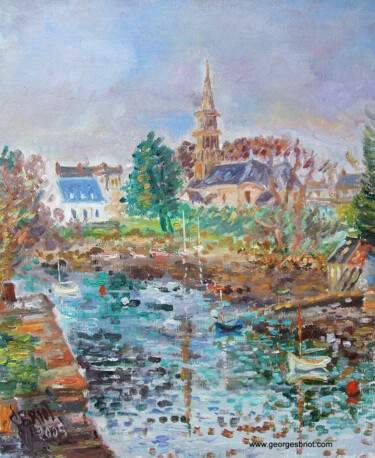 Painting titled "L'aber ildut 2005" by Georges Briot, Original Artwork, Oil