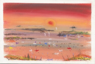 Peinture intitulée "Coucher de soleil 1…" par Georges Briot, Œuvre d'art originale, Huile