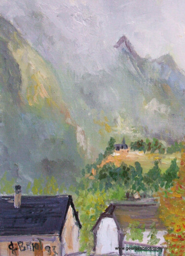 Pintura titulada "Petites maisons" por Georges Briot, Obra de arte original, Oleo