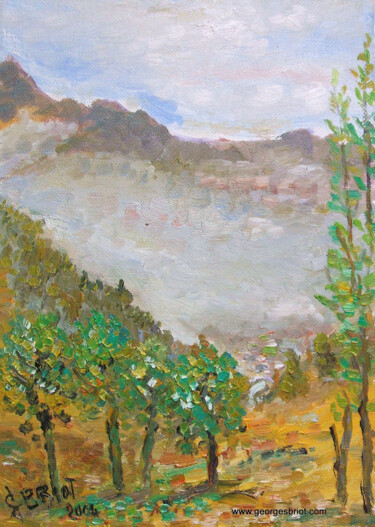 Painting titled "Pyrénées été 2004" by Georges Briot, Original Artwork, Oil