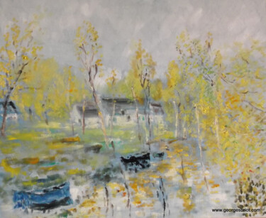 Schilderij getiteld "Loire Atlantique" door Georges Briot, Origineel Kunstwerk, Olie