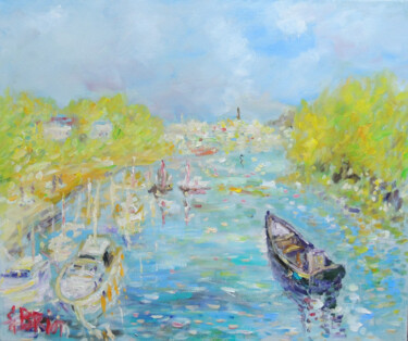 Painting titled "Angoulême la Charen…" by Georges Briot, Original Artwork, Oil