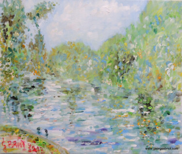 Painting titled "Moret sur Loing" by Georges Briot, Original Artwork, Oil