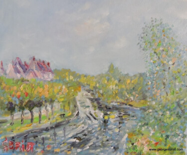 Painting titled "Moret sur Loing" by Georges Briot, Original Artwork, Oil