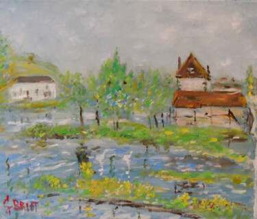 Peinture intitulée "Moret sur Loing" par Georges Briot, Œuvre d'art originale, Huile