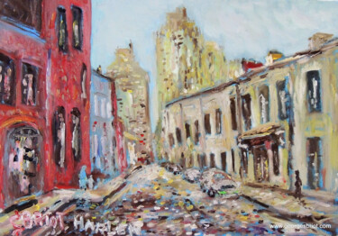 Peinture intitulée "Harlem-New York" par Georges Briot, Œuvre d'art originale, Huile