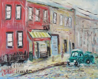Painting titled "Harlem-Blues Bar Ne…" by Georges Briot, Original Artwork, Oil