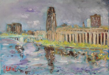 Schilderij getiteld "Memphis Mississippi" door Georges Briot, Origineel Kunstwerk, Olie