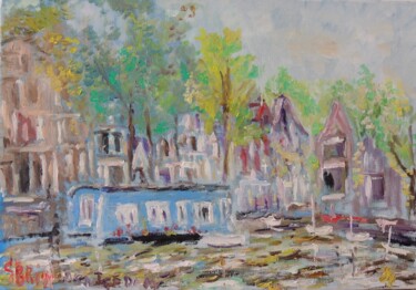 Pintura intitulada "Amsterdam N°2" por Georges Briot, Obras de arte originais, Óleo