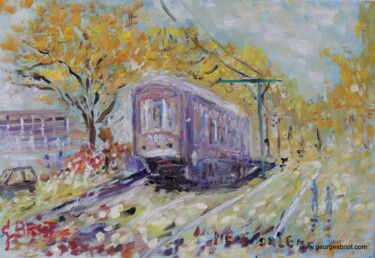 Painting titled "New Orléans Tramway" by Georges Briot, Original Artwork, Oil