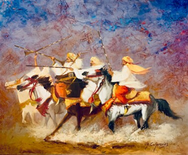 Painting titled "Le Baroud" by Georges Corominas, Original Artwork, Oil